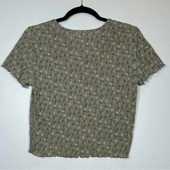 American Eagle Outfitters Green and Gray Short Sleeve Tee. Size L. Cotta… - Picture 2 of 6